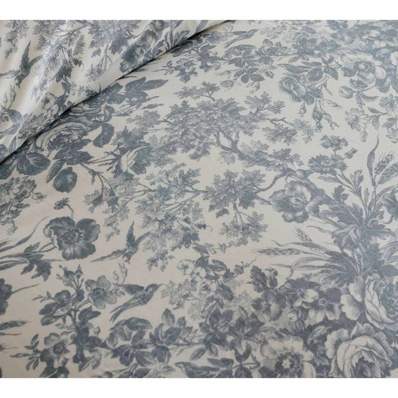 Pottery Barn Sorrel Toile Duvet Cover Steel Blue image number 1